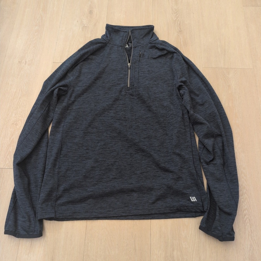 VRST Mens Small Charcoal Blue Heather Quarter Zip Pullover Activewear Gym